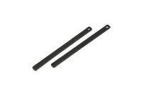 Tiny Bar Pendant, 12 Oxidized Black Brass Necklace Bars With 1 Hole (40x2.5x0.80mm) E396