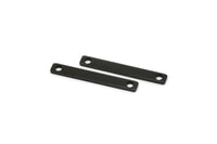 Siyah Minimalist Bar, 2 Delikli 8 Oksitlenmiş Siyah Pirinç Bar, Bulgular (23x3x1mm) Brc 158--a0833