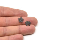 Siyah Yaprak Tılsımı, 1 Döngülü 24 Oksitlenmiş Siyah Pirinç Yaprak Tılsımı, Bulgular (12x10x0,60 mm) A4093