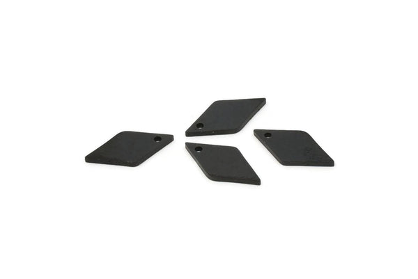 Siyah Elmas Tılsım, 1 Delikli 24 Oksitlenmiş Siyah Pirinç Elmas Tılsım (13x6x1mm) A3807