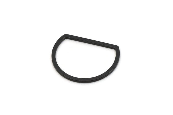 D Şekilli Halkalar, 24 Oksitlenmiş Siyah Pirinç D Şekilli Konnektör, Halkalar (14x18x0,80 mm) A4595