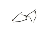 Siyah Top İğne, 50 Oksitlenmiş Siyah Pirinç Top İğne, Bulgular, Takı Yapımı (20 mm) Brc223