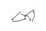 Siyah Top İğne, 50 Oksitlenmiş Siyah Pirinç Top İğne, Bulgular, Takı Yapımı (20 mm) Brc223