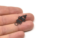 Siyah Balık Charm, 1 Döngülü 8 Oksitlenmiş Siyah Pirinç Balık Şekilli Charm (30x15x0,60 mm) A5263