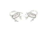 Claw Ring Settings - 925 Silver 4 Claw Ring Blank For Natural Stones V050