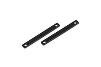 Mütevazı Küçük Takı, 8 Oksitlenmiş Siyah Pirinç Çubuk 2 Delik (28x3x1mm) A0871