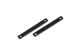 Mütevazı Küçük Takı, 8 Oksitlenmiş Siyah Pirinç Çubuk 2 Delik (28x3x1mm) A0871