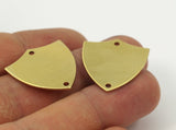 Super Hero Charm, 6 Raw Brass Stamping Blank, Shield with 2 Holes (24x22x0.80mm) b0103