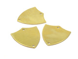 Super Hero Charm, 6 Raw Brass Stamping Blank, Shield with 2 Holes (24x22x0.80mm) b0103