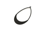Siyah Damla Charm, 1 Döngülü 4 Oksitlenmiş Siyah Pirinç Damla Charm, Bulgular (53x30x0,80 mm) D1242