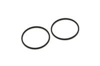 25mm Circle Connector, 12 Oxidized Black Brass Circle Connectors (25x1x1mm) A3769 S352