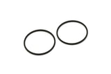 25mm Circle Connector, 12 Oxidized Black Brass Circle Connectors (25x1x1mm) A3769 S352