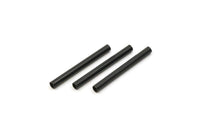 Black Plain Tubes - 50 Oxidized Black Brass Tubes (2x20mm) Bs 1432