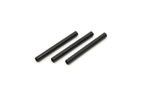 Black Plain Tubes - 50 Oxidized Black Brass Tubes (2x20mm) Bs 1432