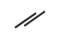 Black Plain Tubes - 24 Oxidized Black Brass Tube Beads (2x30mm) Bs 1434