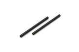 Black Plain Tubes - 24 Oxidized Black Brass Tube Beads (2x30mm) Bs 1434