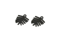 Siyah Yaprak Tılsımı, 1 Döngülü 24 Oksitlenmiş Siyah Pirinç Yaprak Tılsımı, Bulgular (12x10x0,60 mm) A4093