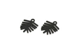 Siyah Yaprak Tılsımı, 1 Döngülü 24 Oksitlenmiş Siyah Pirinç Yaprak Tılsımı, Bulgular (12x10x0,60 mm) A4093