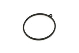 Siyah Yuvarlak Charm, 1 Döngülü 8 Oksitlenmiş Siyah Pirinç Daire Charm, Charm Küpeler (30x1mm) A2838