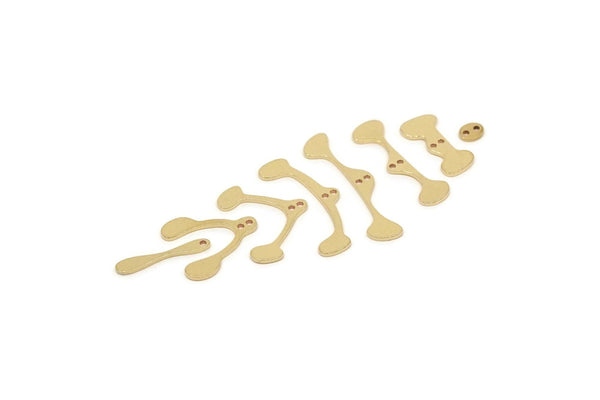Brass Charm, Raw Brass Dangle Charm With Holes, Connector Parts, Brass Parts Of Dangles, Findings (50x25x0.60mm) SMP2722