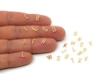 Brass Alphabet Charm, Raw Brass Whole Letters, Personalized Initials, Letter Findings SMP2740