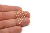 Brass Triangle Charm, Raw Brass Triangle Shaped Charms With 1 Loop, Findings (40x27x0.60mm) Y131