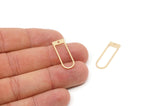 Gold D Shaped Charm, 8 Gold Plated Brass D Shaped Charms With 1 Hole, Earrings, Findings (26x9x1mm) A4416 Q0715
