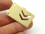 Chevron Stamping Blank, 12 Raw Brass Rectangle Stamping Blanks with Chevrons with 2 Holes (35x20x0.80mm)  D0031--C075