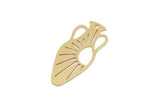 Brass Pottery Charm, Raw Brass Rising Sun Shaped Charms With 1 Hole, Vase Charms, Earring Findings (30x14x0.60mm) SMP2764