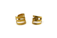 Wide Ear Cuff, 30 Raw Brass Ear Cuffs With One Hole Round Findings (9mm) D0206
