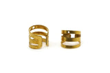 Wide Ear Cuff, 30 Raw Brass Ear Cuffs With One Hole Round Findings (9mm) D0206