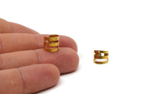 Wide Ear Cuff, 30 Raw Brass Ear Cuffs With One Hole Round Findings (9mm) D0206