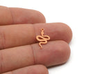 Copper Snake Charm, Raw Copper Snake Charms With 1 Loop, Earring Findings (18x10.5x0.80mm) SMP2797