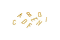 Brass Alphabet Charm, Raw Brass Whole Letters, Personalized Initials, Letter Findings SMP2740