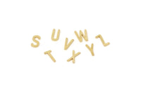 Brass Alphabet Charm, Raw Brass Whole Letters, Personalized Initials, Letter Findings SMP2740