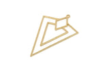 Brass Triangle Charm, Raw Brass Triangle Shaped Charms With 1 Loop, Findings (40x27x0.60mm) Y131