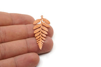 Copper Leaf Charm, Raw Copper Branch Charms With 1 Loop, Findings (46x18.5x0.80mm) SMP2807