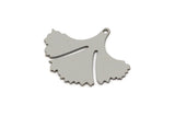 Steel Leaf Charm, Stainless Steel Ginkgo Leaf Charms With 1 Loop, Charm Pendants (24x30x0.80mm) SMP2756