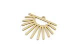 Brass Sun Charm, Raw Brass Sun Charms With 1 Loop, Earring Findings (21x25x0.80mm) SMP2824