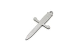 Steel Knife Charm, Stainless Steel Knife Charms With 1 Loop, Earring Findings (30x14.5x0.80mm) SMP2826