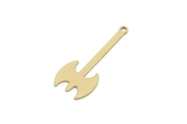 Brass Axe Charm, Raw Brass Axe Charms With 1 Loop, Earring Charm, Axe Findings (30x13x0.80mm) SMP2829