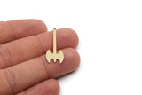 Brass Axe Charm, Raw Brass Axe Charms With 1 Loop, Earring Charm, Axe Findings (30x13x0.80mm) SMP2829