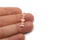 Copper Moon Charm, Raw Copper Moon Phases Charms With 1 Loop, Earring Findings (30x7x0.80mm) SMP2831
