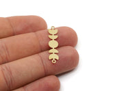 Brass Moon Charm, Raw Brass Moon Phases Charms With 2 Loops, Earring Findings (33x7x0.60mm) SMP2832