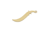 Brass Sword Charm, Raw Brass Sword Charms With 1 Loop, Earring Charm, Sword Findings (30x7x0.60mm) SMP2833