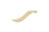 Brass Sword Charm, Raw Brass Sword Charms With 1 Loop, Earring Charm, Sword Findings (30x7x0.60mm) SMP2833