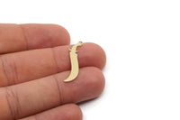 Brass Sword Charm, Raw Brass Sword Charms With 1 Loop, Earring Charm, Sword Findings (30x7x0.60mm) SMP2833
