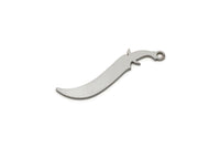Steel Sword Charm, Stainless Steel Sword Charms With 1 Loop, Earring Charm, Sword Findings (30x7x0.80mm) SMP2833
