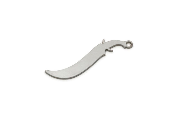 Steel Sword Charm, Stainless Steel Sword Charms With 1 Loop, Earring Charm, Sword Findings (30x7x0.80mm) SMP2833