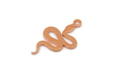 Copper Snake Charm, Raw Copper Snake Charms With 1 Loop, Earring Findings (18x10.5x0.80mm) SMP2797